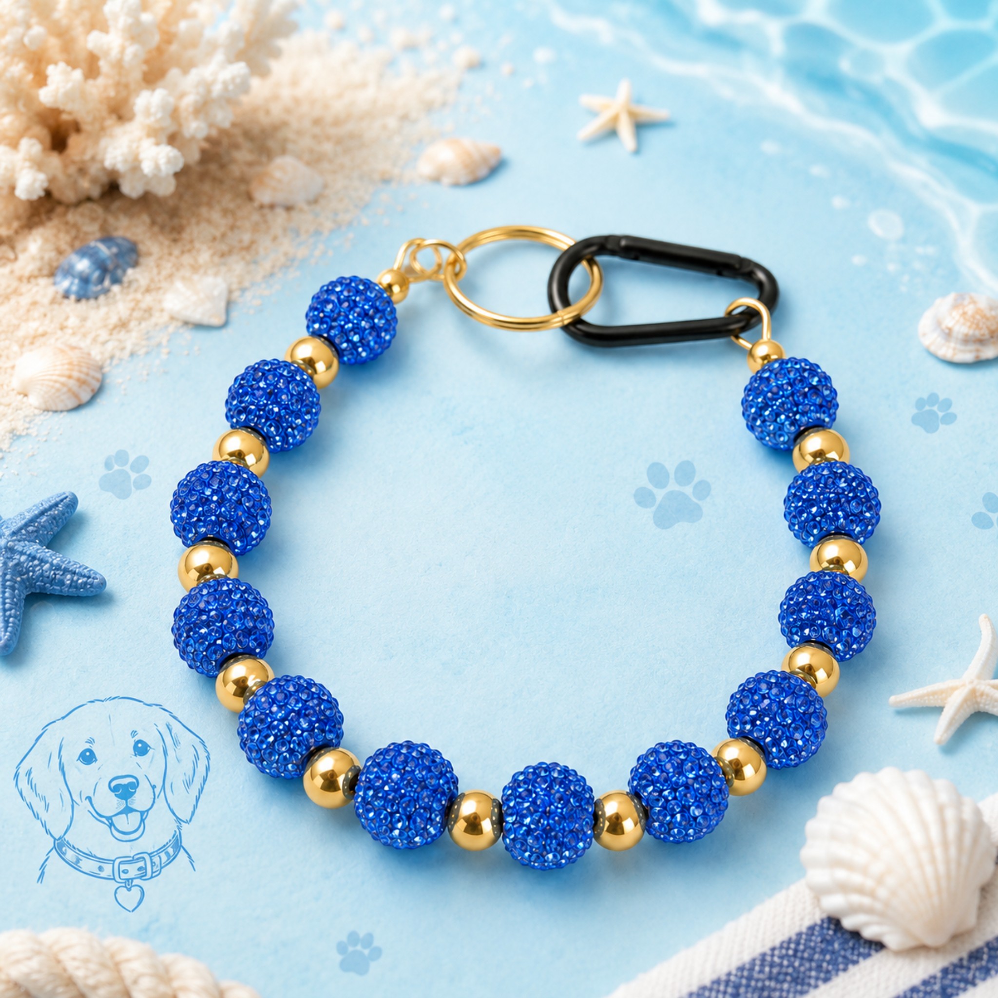 Collana per Cani "Sparkling Pearl" – Perle e Brillantini 8mm